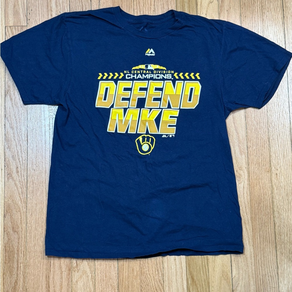 Mens Majestic 2018 NL Champions Brewers T-Shirt